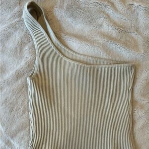 Aritzia Babaton One-Shoulder Ribbed Tank Top